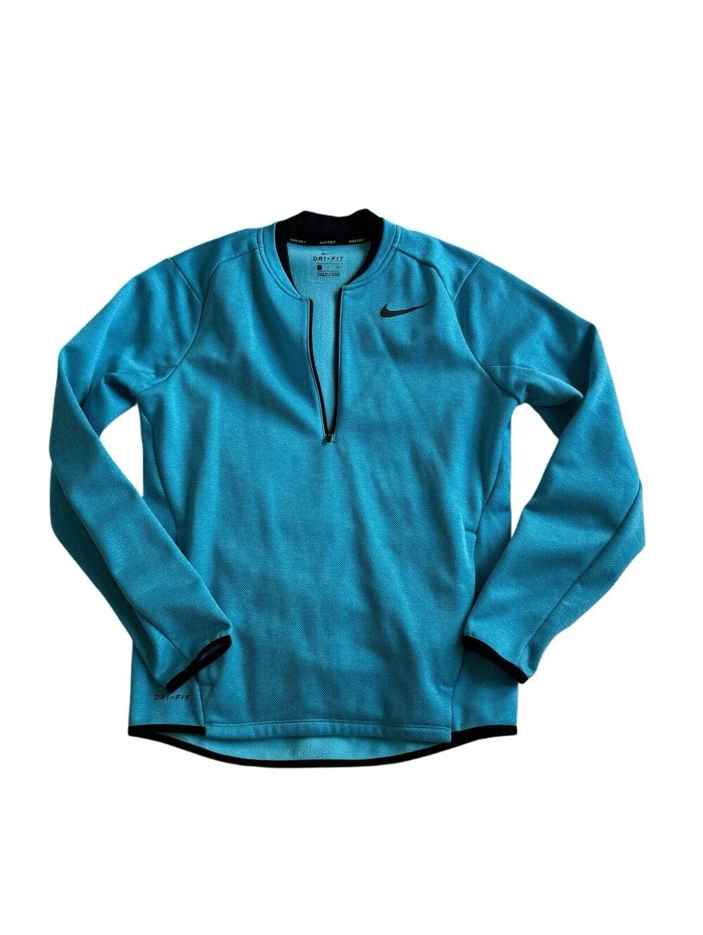 Nike Golf Dri-FIT Therma-FIT 1/2 Zip Jacket Pullover Mens Small Blue Pockets